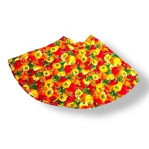 Retrolicious Bell Pepper Print Skater‎ Mini Skirt Colorful Veggie Cotton Medium